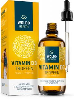 WoldoHealth Vitamín D3 v kokosovom oleji MCT: 1 000 I.E (50 ml)