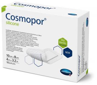 Cosmopor silikónový tenký hydrocelulárny obväz samolepiaci sterilný silikón 10cm x 8 cm 10ks