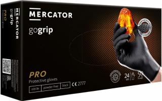 Mercator Medical gogrip jednorázové nitrilové black (Nepudrované jednorázové ochranné rukavice)