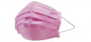 Ochranná maska pre deti 1ks v balení (jednorázová ružová 3 vrstvová maska)