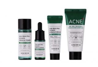 Some By Mi AHA BHA PHA 30 Days Miracle AC SOS Kit čistiaca pena 30 ml + tonikum 30 ml + sérum 10 ml + krém 20 g