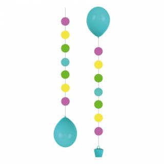 Balónový chvost farebné bodky 50cm 3ks