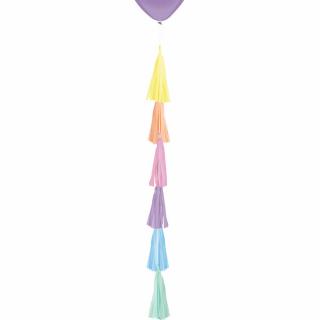 Balónový chvost strapcový pastelový 70cm