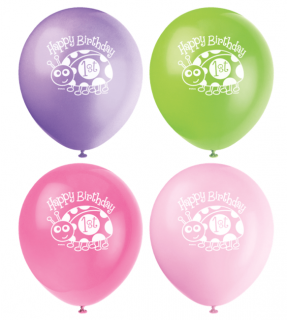 Balóny 1.narodeniny dievčatko Lienka 30cm 8ks