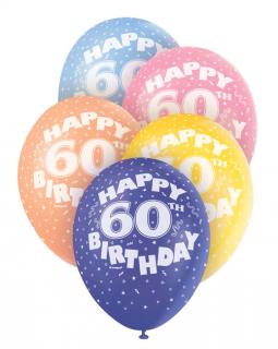 Balóny 60 narodeniny Happy Birthday 30cm 5ks