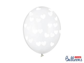 Balóny biele srdcia 30cm 6ks