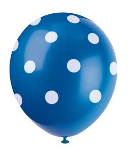 Balóny modré bodky 30cm 6ks