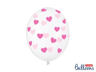 Balóny ružové srdcia 30cm 6ks
