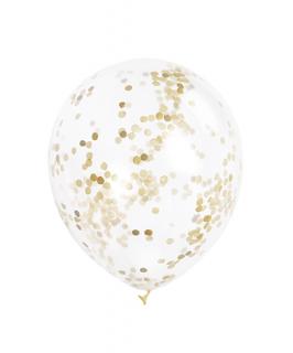Balóny s konfetami zlaté 30cm 6ks