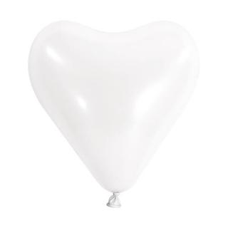 Balóny srdcové biele 30cm 50ks