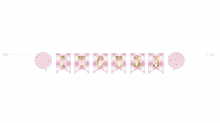 Banner 1.narodeniny dievčatko ružovo-biely 182cm
