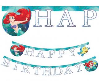 Banner Happy Birthday Ariel Morská Víla 200cm