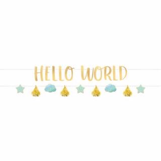 Banner Hello World Baby Boy 176cm