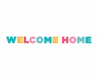 Banner Welcome Home farebný 250cm