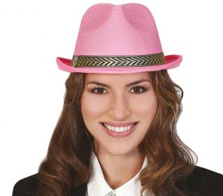 Dámsky gangsterský klobúk ružový