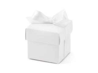 Darčekové krabičky so stuhou biele 10ks