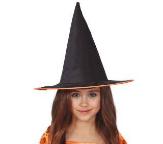 Detský čarodejnícky klobúk čierno-oranžový