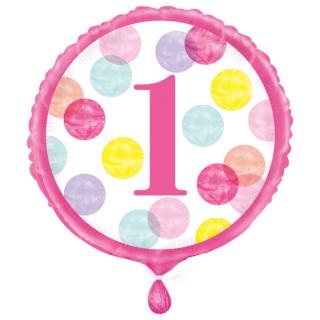 Fóliový balón 1.narodeniny Dievčatko 45cm