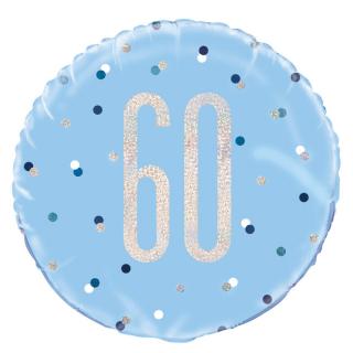 Fóliový balón 60 Birthday modrý 45cm