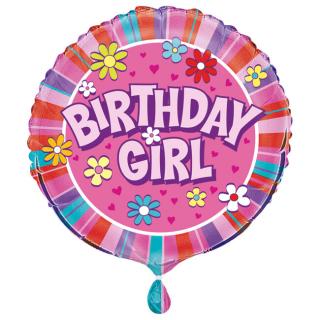 Fóliový balón Birthday Girl 45cm