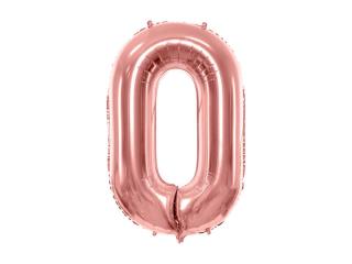 Fóliový balón Číslo 0 ružovo zlatý 86cm