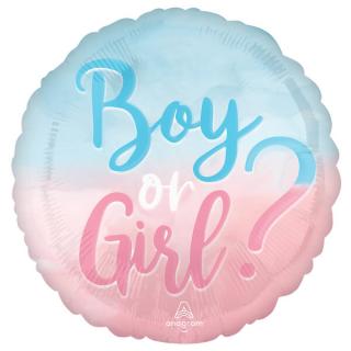 Fóliový balón Gender Reveal Boy or Girl 43cm