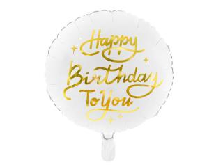 Fóliový balón Happy Birthday To You biely 35cm