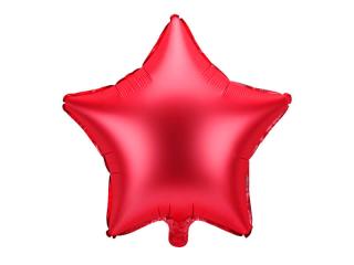 Fóliový balón hviezda Saténova červená 48cm