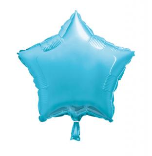 Fóliový balón hviezda svetlo modrý 45cm