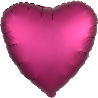 Fóliový balón srdce Satin Luxe bordové 43cm