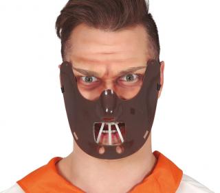 Karnevalová maska Hannibal Lecter hnedá PVC