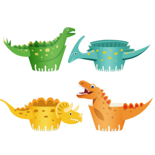 Košíčky na muffiny Dinosauri farebný 8ks