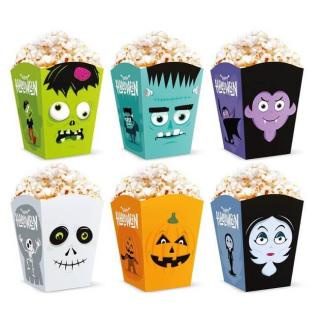 Krabice na popcorn Halloween Monsters 10x7,5cm 6ks