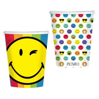 Papierové poháre Smiley 250ml 8ks