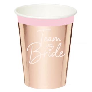 Papierové poháre Team Bride 250ml 8ks