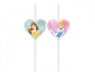 Papierové slamky Disney Princezny 24cm 4ks