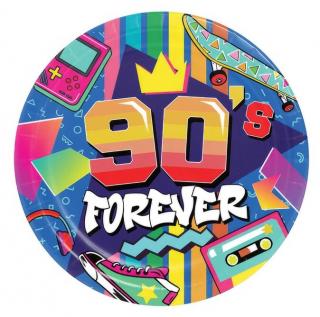 Papierové taniere Disco 90s forever 23cm 6ks