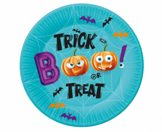 Papierové taniere Halloween Trick Treat 18cm 6ks