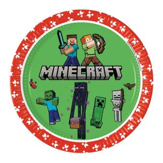 Papierové taniere Minecraft TNT 23cm 8ks