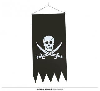 Pirátska vlajka na zavesenie 43x86cm