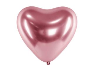Srdcové balóny ružovo zlaté 30cm 5ks
