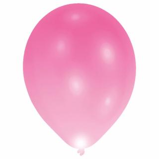 Svietiace LED balóny ružové 27cm 5ks