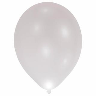 Svietiace LED balóny strieborné 27cm 5ks