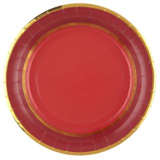 Tanierik červeno-zlatý 22cm 10ks