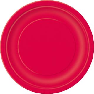 Tanierik veľký červený papierový 22cm 16ks