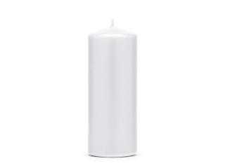 Valcové sviečky biele matné 6ks 15x6cm