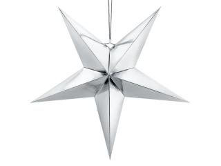 Visiaca dekorácia Strieborná hviezda 70cm