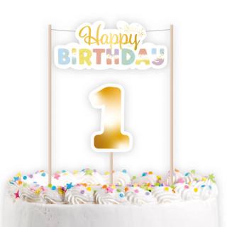 Zápich na tortu 1.narodeniny farebný