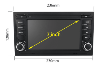 HIZPO Autorádio AUDI A4 Rádio pre Audi A4 B7 B6 S4 RS4 SEAT Exeo GPS navigácia, mapy, Bluetooth, Handsfree, 2x USB, mikrofón (zabudovaný), MIRROR LINK