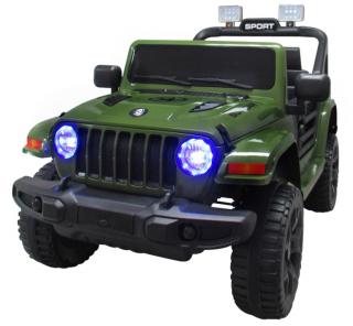 R-SPORT Elektrické auto JEEP x10, zelená, červená, biela, diaľkové ovládanie, hudobný panel, LED svetlá Farba vozidla: Vojenská zelená